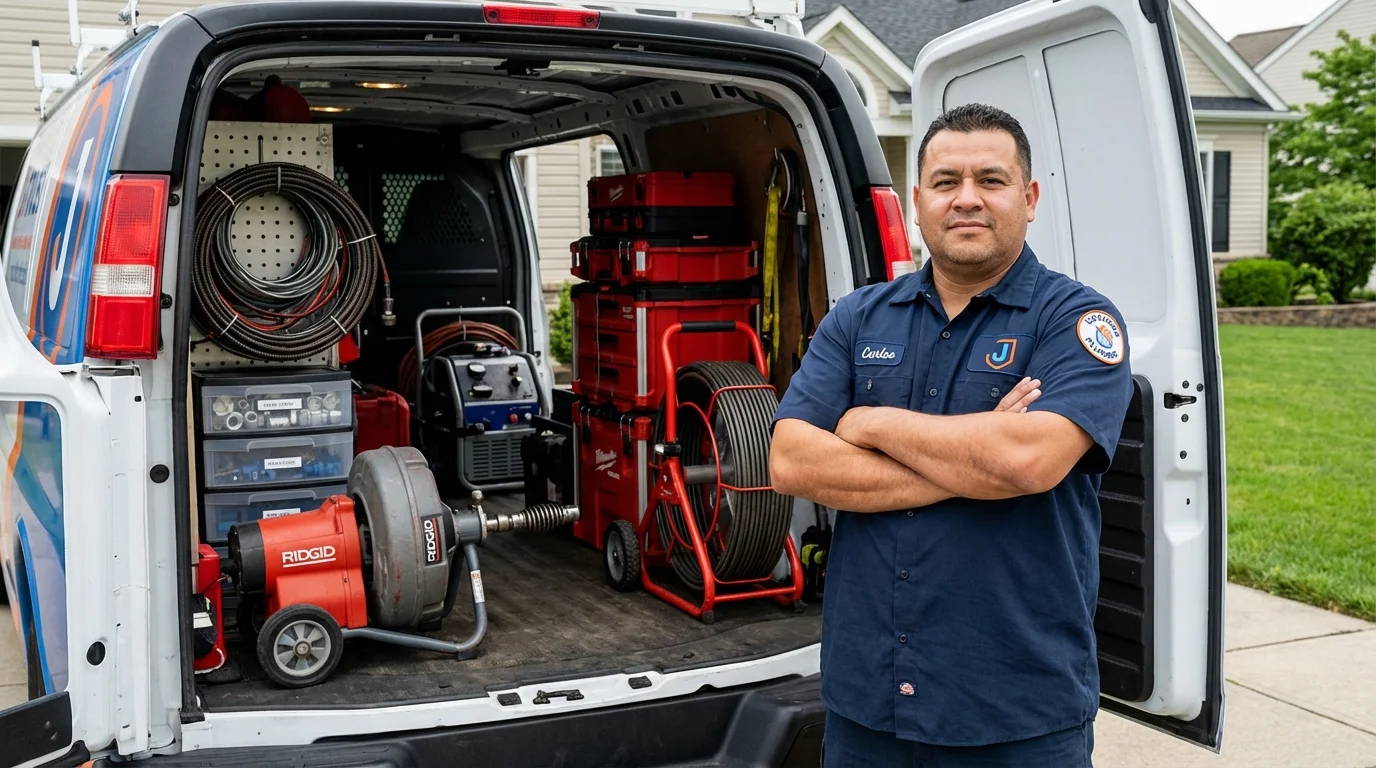 Professional drain cleaning equipment and Johns Plumbing LLC plumber in Crescent City