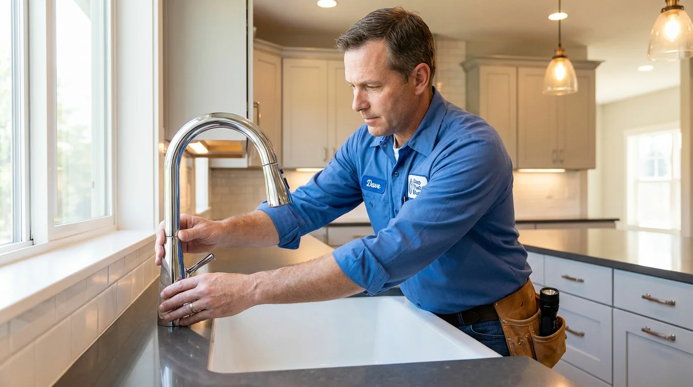 Kitchen faucet installation by Johns Plumbing LLC in Crescent City